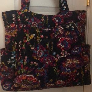 Vera Bradley “Midnight Wildflowers” Pleated Tote